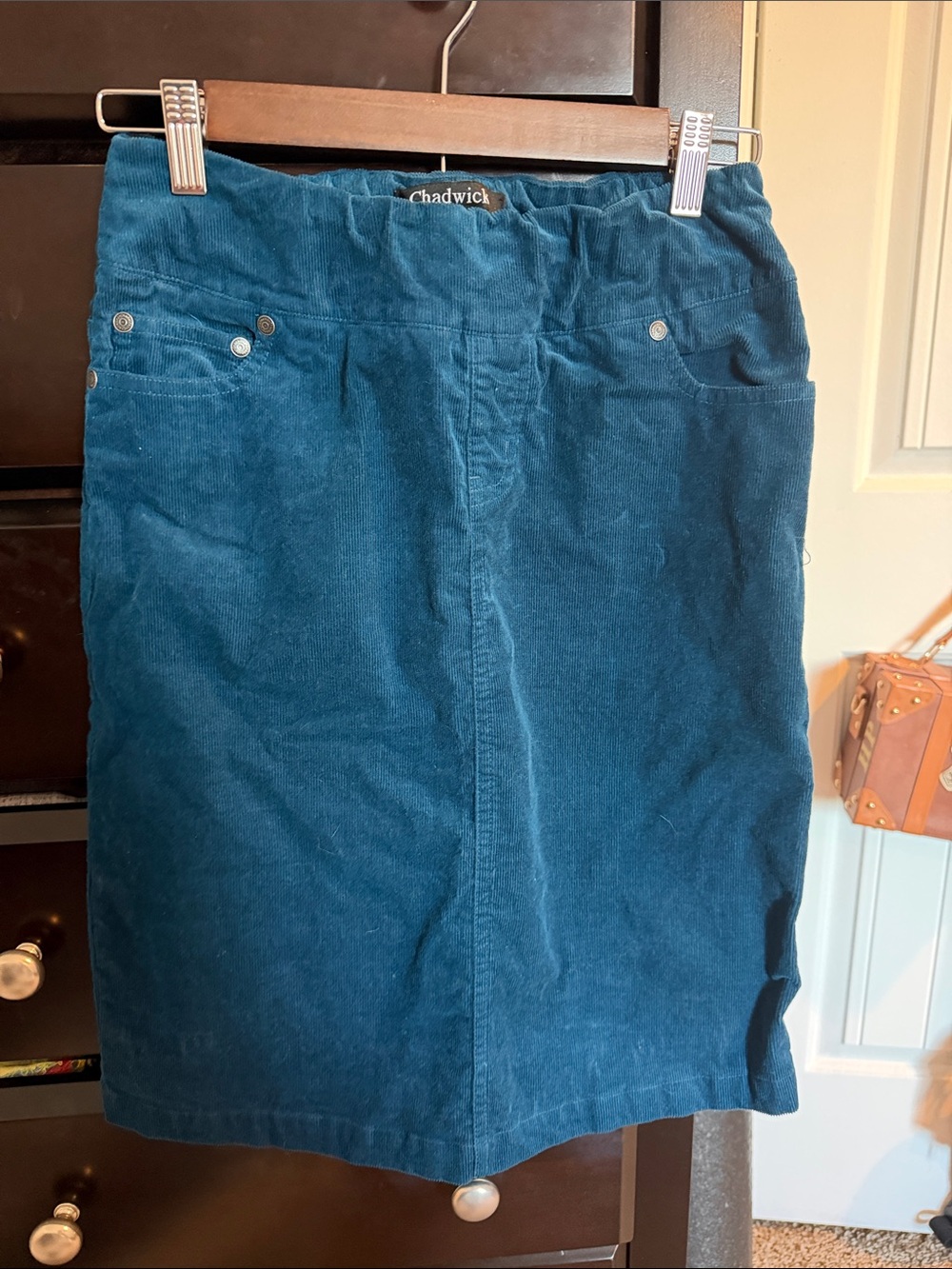 Chadwicks Teal Corduroy Pencil Skirt
